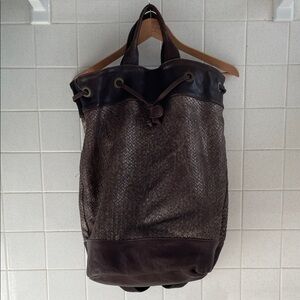Langellotti Distressed brown Leather Backpack